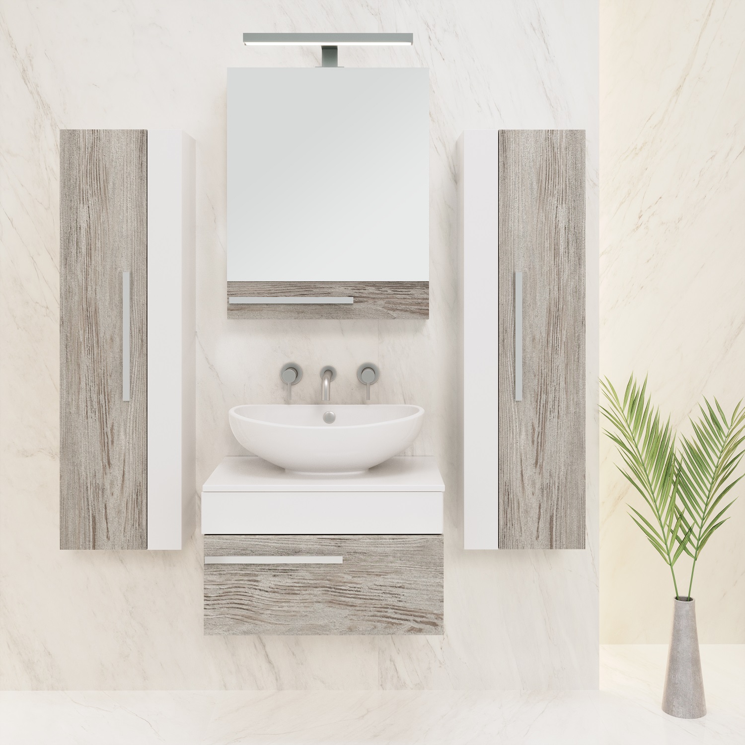 Тумба Runo Вудлайн 65 подвесная под накладной умывальник Moduo Square 50/Moduo Leaf 55 (00-00001009) - фото 5