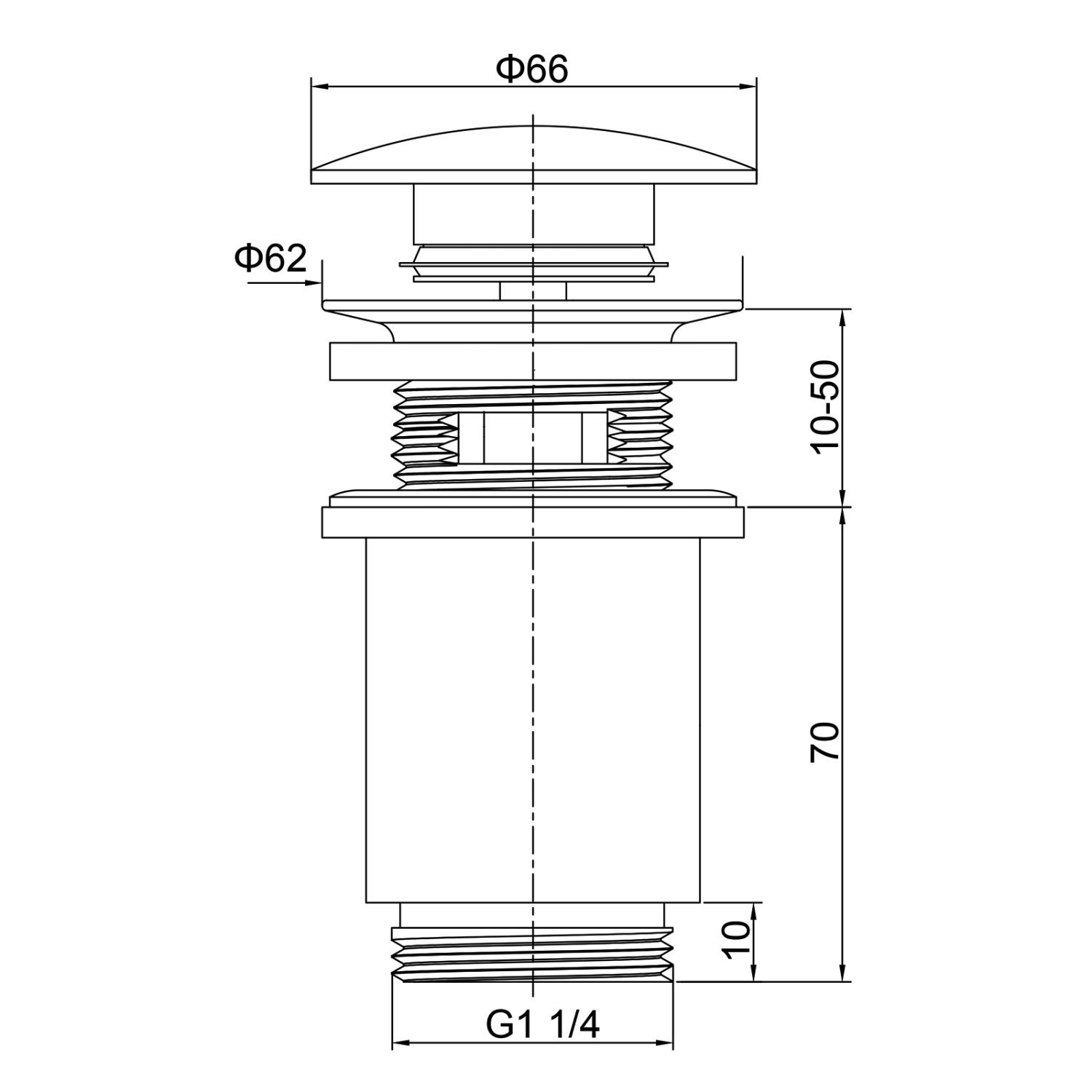 Донный клапан автомат Timo (8011/00) - фото 2