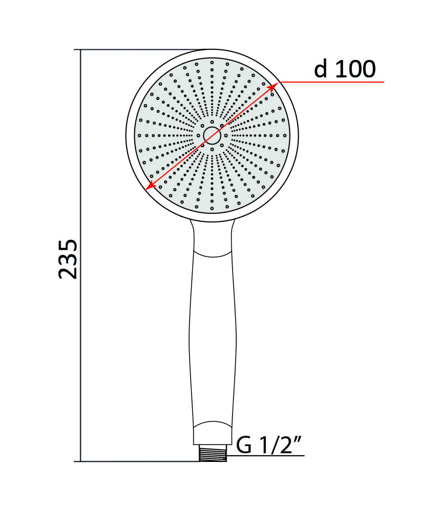 Душевая лейка Славен круглая, диаметр 100 мм, однорежимная (СЛ-ЗП-049) - фото 2