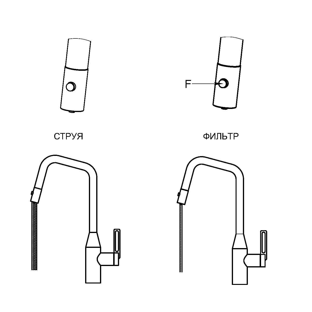 Смеситель для кухни GRANULA с выдвижным изливом и подключением к фильтру (8171, АЛЮМИНИУМ) - фото 2