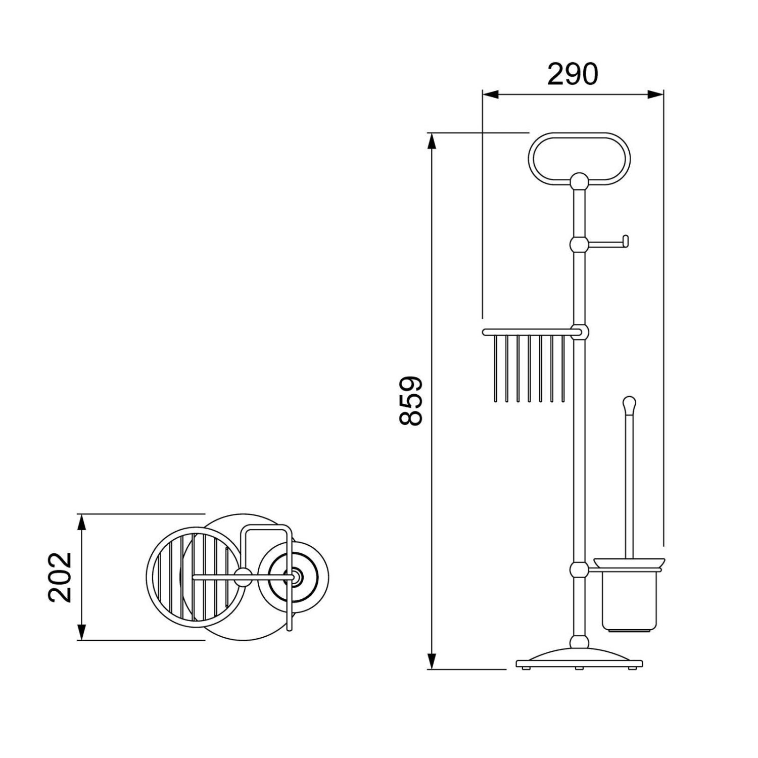 Стойка в ванную комнату Timo Nelson (150185/00) хром - фото 2