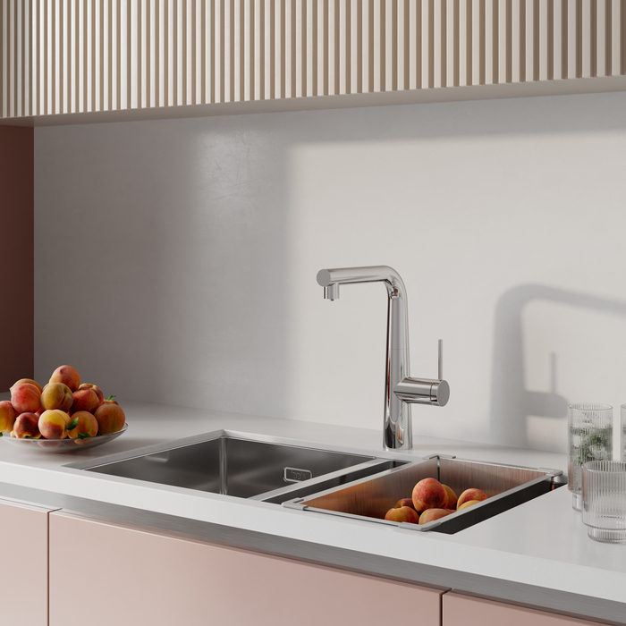 Смеситель для кухни IDDIS Pure с фильтром и выдвижным изливом, хром (PURSBPFi05N) - фото 2