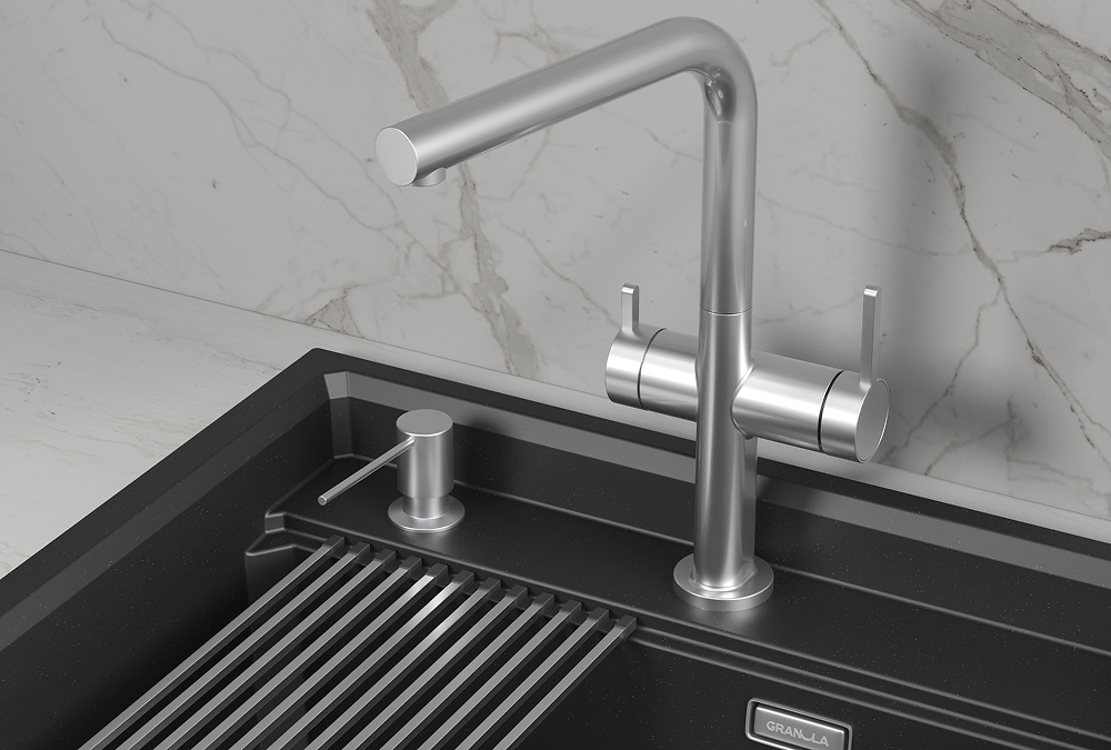 Смеситель для кухни GRANULA (8276, НЕРЖ) - фото 1