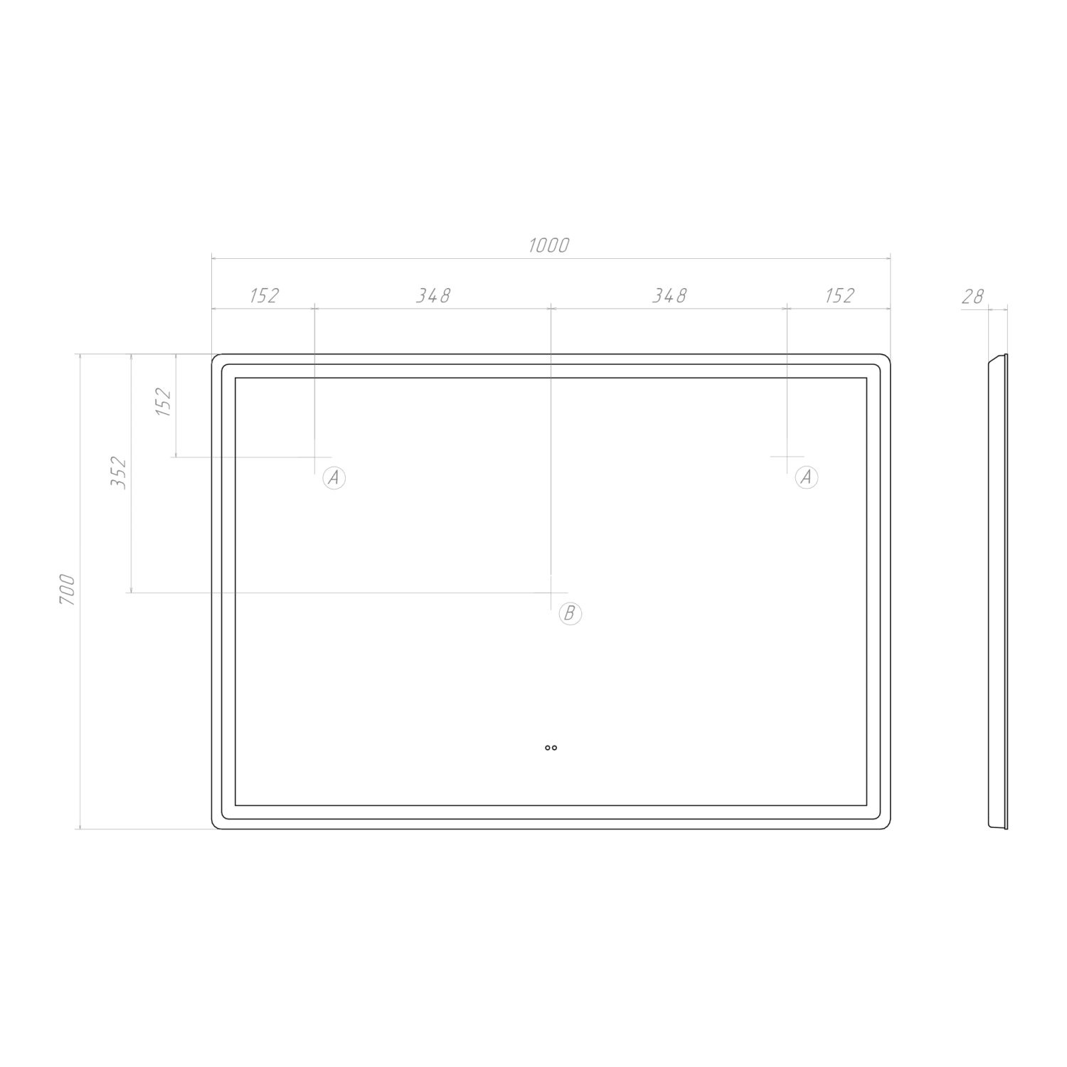 Зеркало VIGO Geometry Comfort 1000  (064) - фото 3