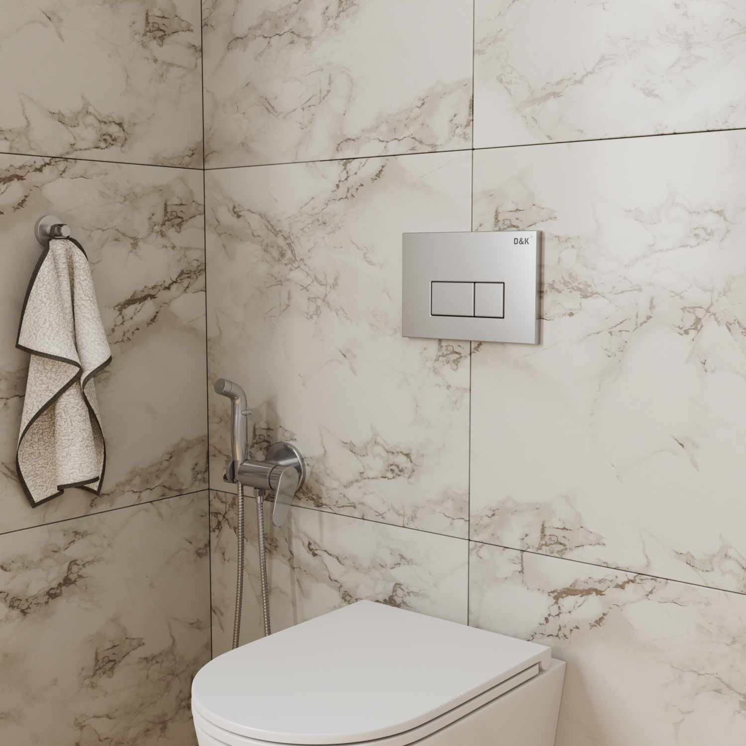 Клавиша смыва DQ Rhein (арт.инсталл DI8050127);матовый хром (DB1499002) - фото 2