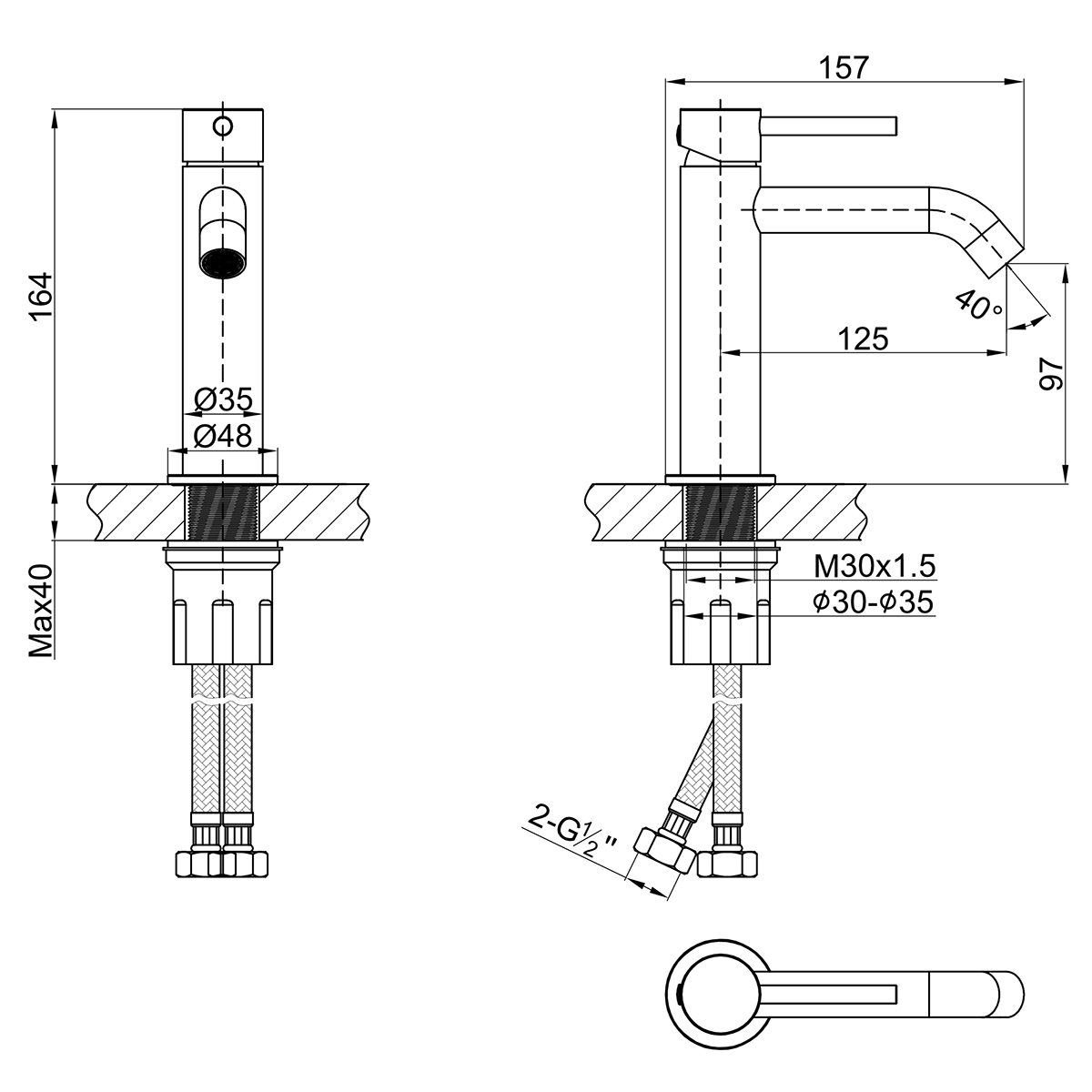 Смеситель Lemark Kalina для раковины (LMF-2112S-GM) - фото 2