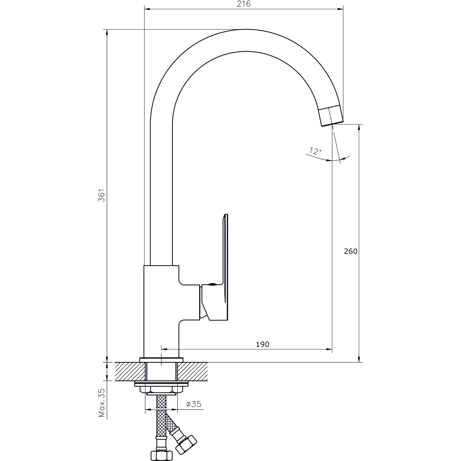 Смеситель для кухонной мойки  RUSH Luson (LU1630-22) - фото 2