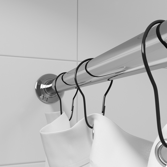 Набор колец  для шторы в ванную комнату Iddis, черный (RINMBL0i15) - фото 3