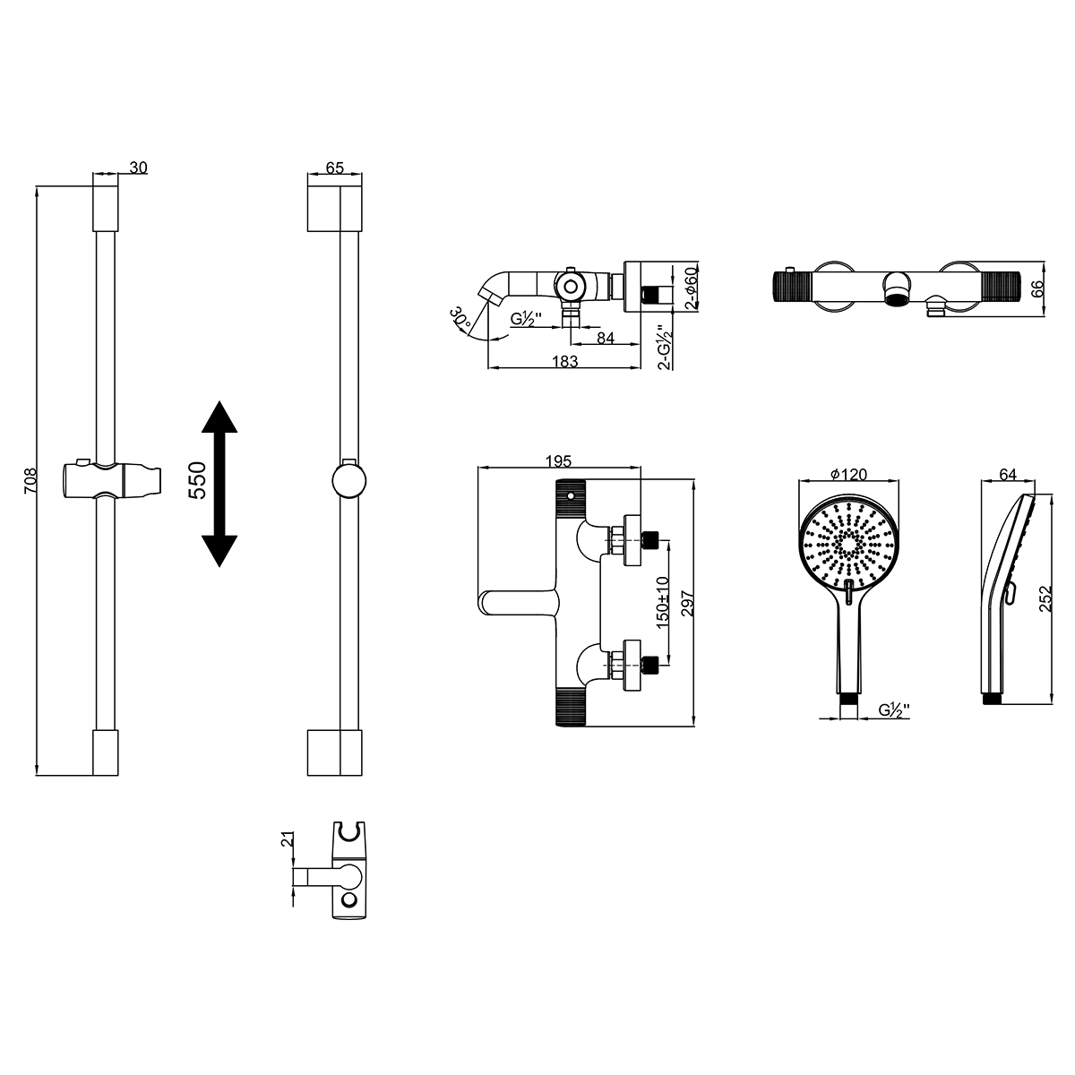 Смеситель Lemark Beluga для ванны, термостатический (LMF-8042B-GM) - фото 2