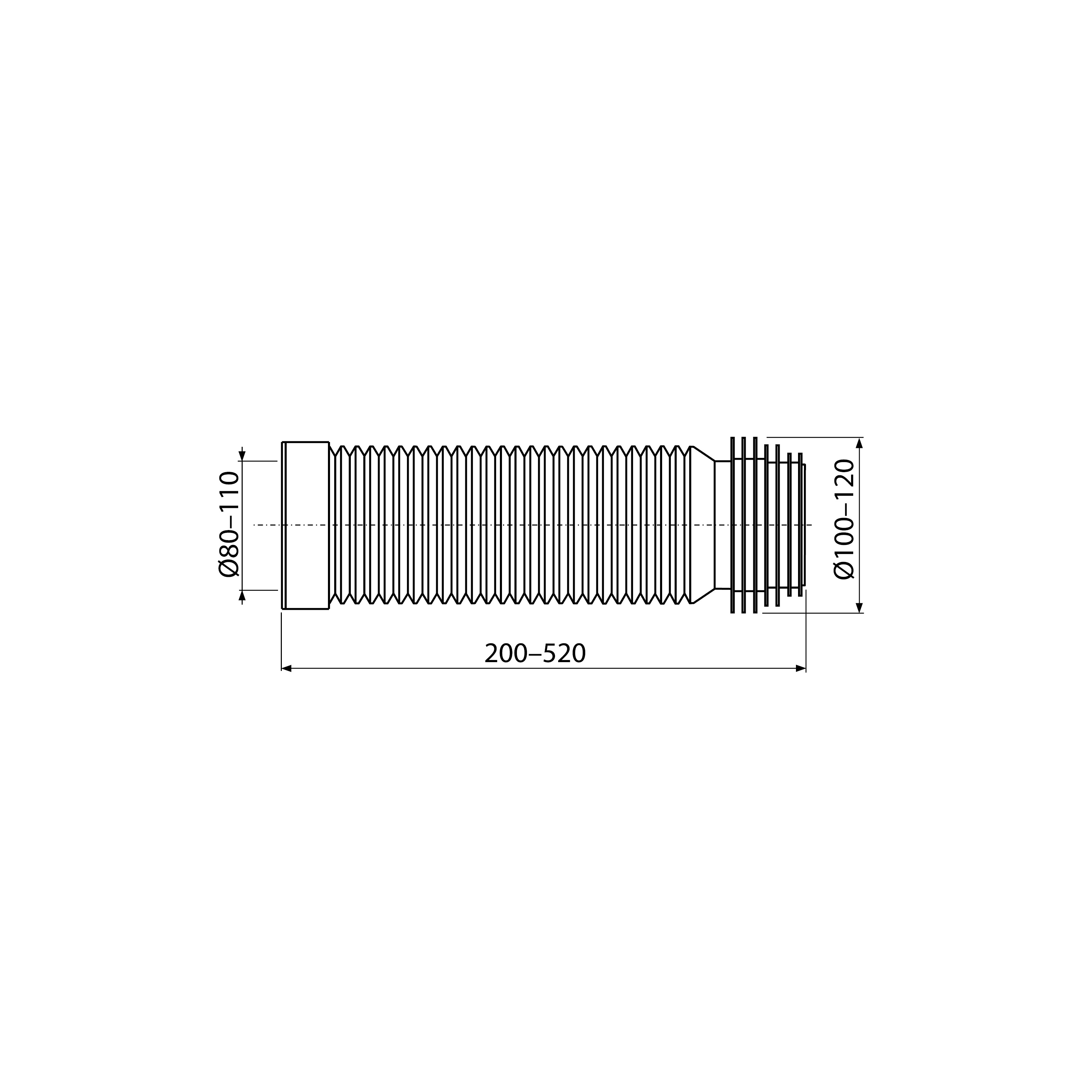 Гибкая подводка Koller Pool для выпуска унитаза - A97SN (GPU200-520) Гибкая подводка Koller Pool для выпуска унитаза - A97SN (GPU200-520) - фото 2