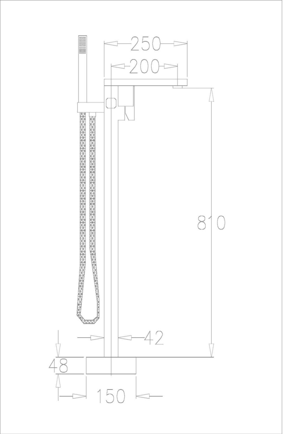 Смеситель Savol для ванны и душа напольный (S-SUS8803L) - фото 2