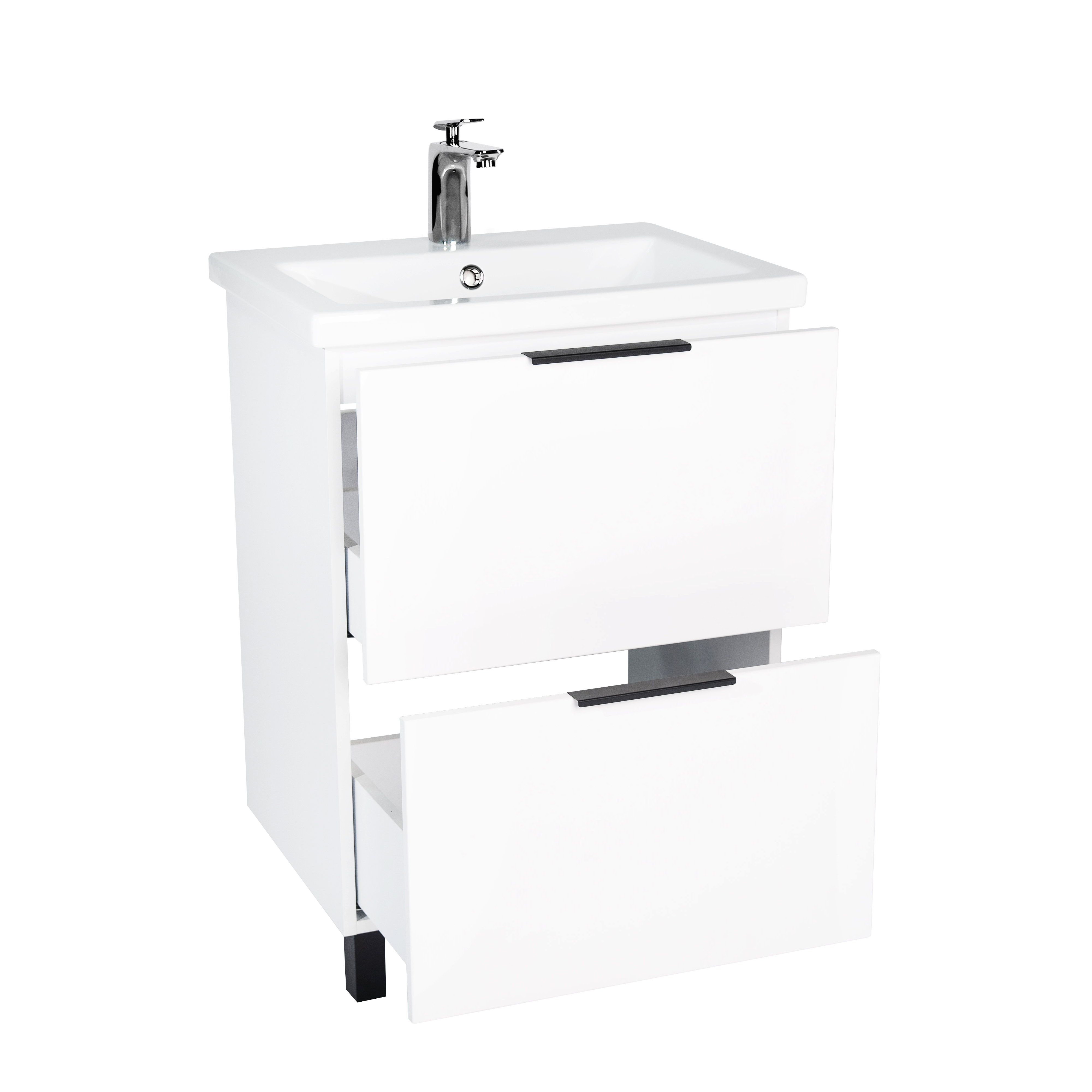 Тумба VIANT "Берлин" MODUO 60 2 ящика белая 444х570х820 (VBER60MDBEL-T2Y) - фото 3