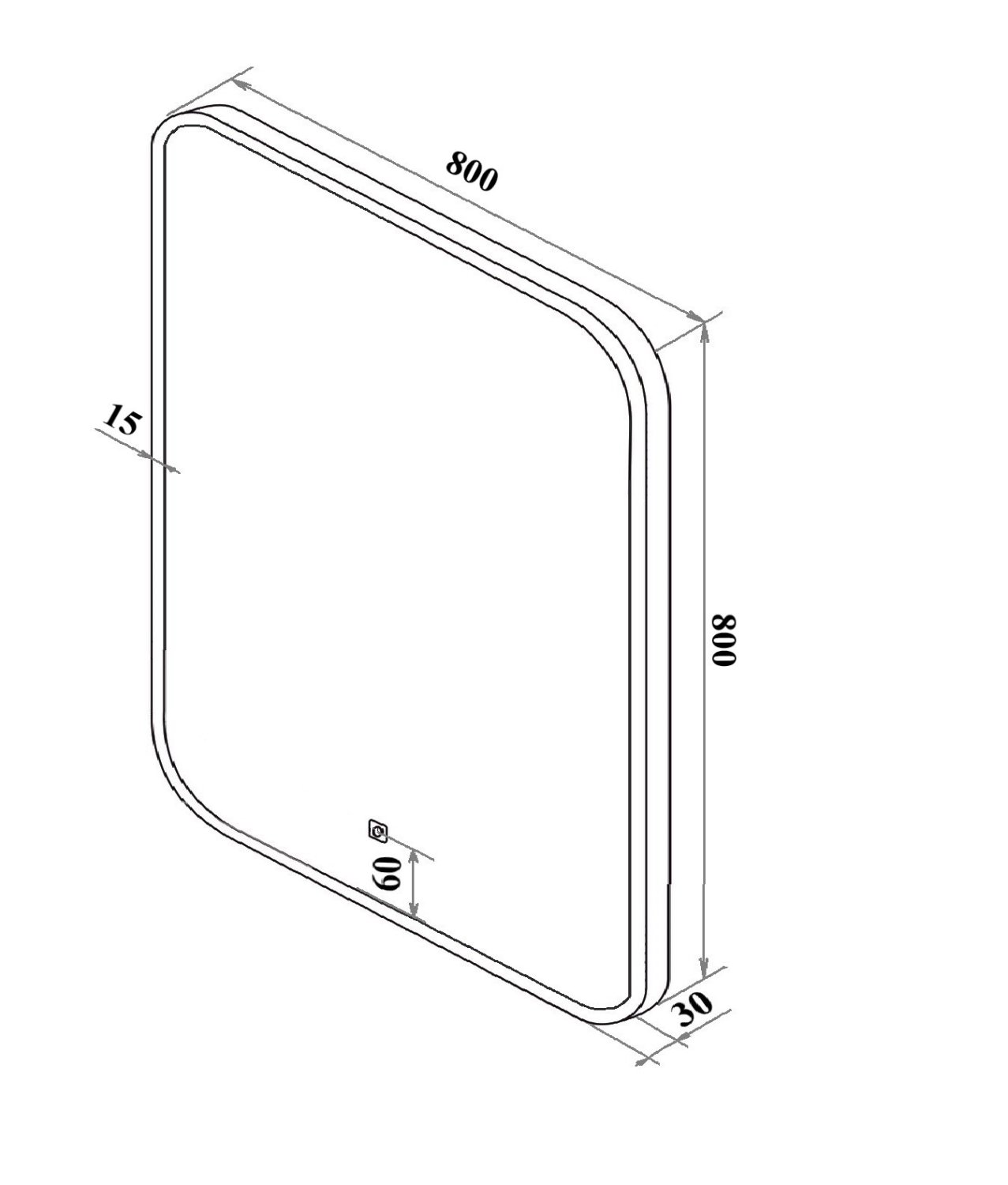 Зеркало RUNO с подсветкой 800х800 Руан Led (00-00001289) - фото 4