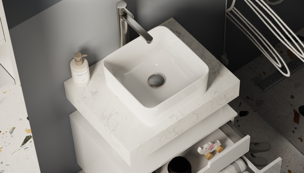Столешница Velvex Unit 60, белый мрамор (st.UNI.60-630) Столешница Velvex Unit 60, белый мрамор (st.UNI.60-630) - фото 6