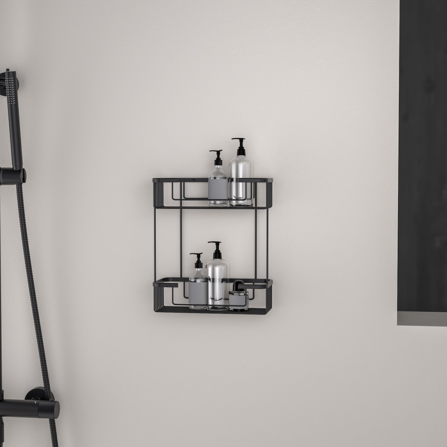 Полка двойная Timo Saona черный (13083/03) - фото 2