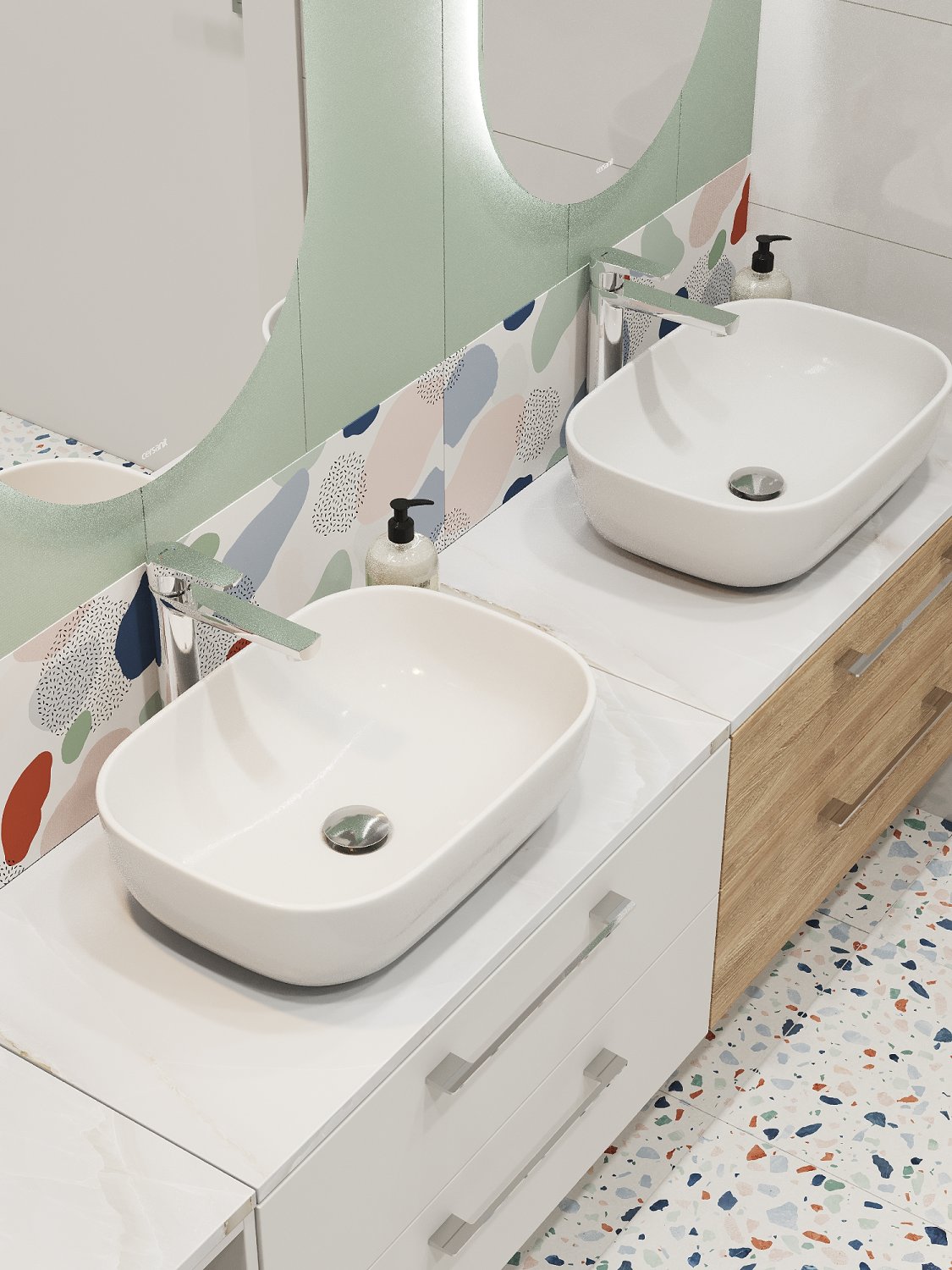 Столешница Cersanit STONE из керамогранита Aura 80x45x2 светло-серый сатиновый (63854) - фото 3