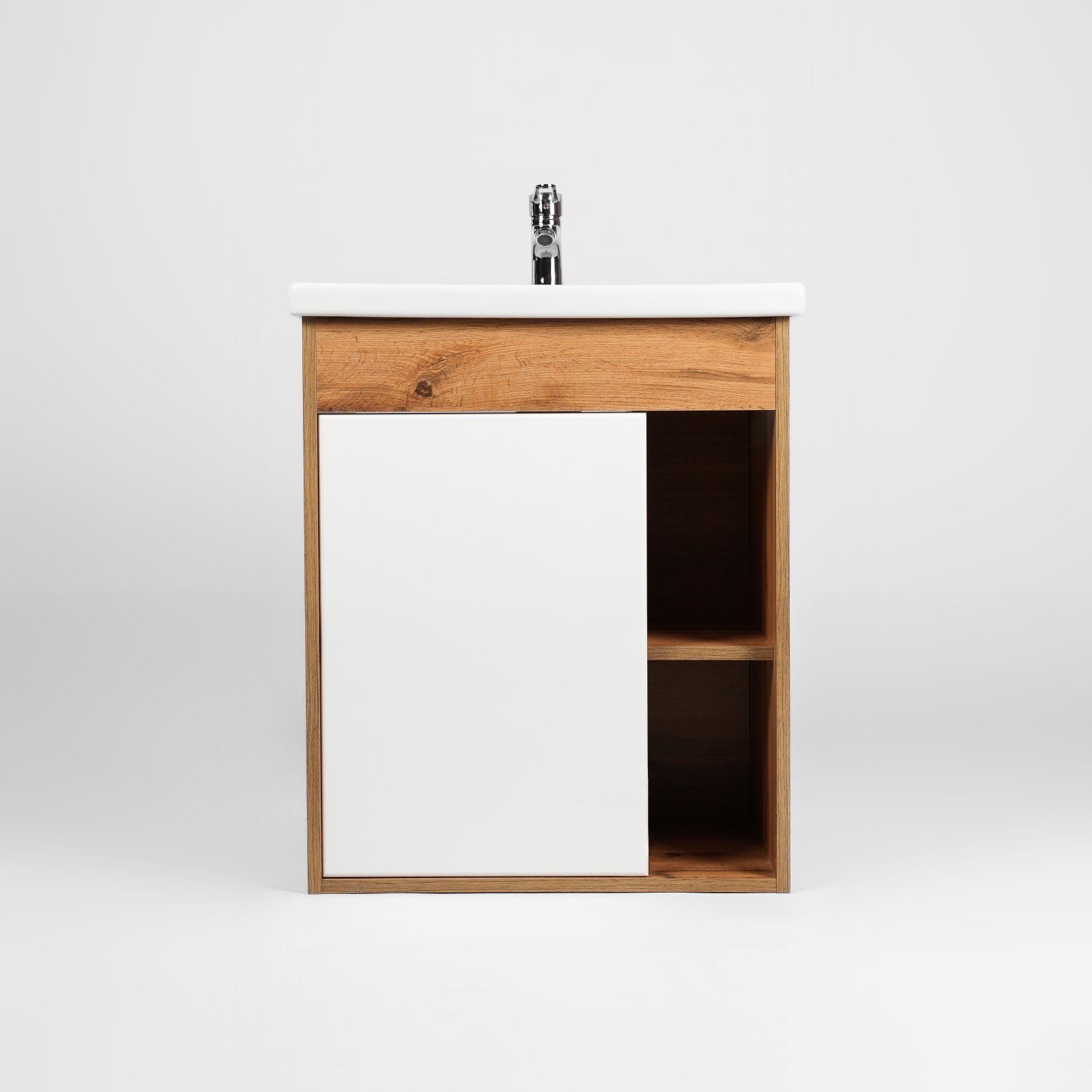 Тумба VIANT "Бостон" 1 ств подвесная  425х655х620 под раковину .S-UM-COM70/1-w (COMO 70) (VBOS70CO-T1STP) - фото 2