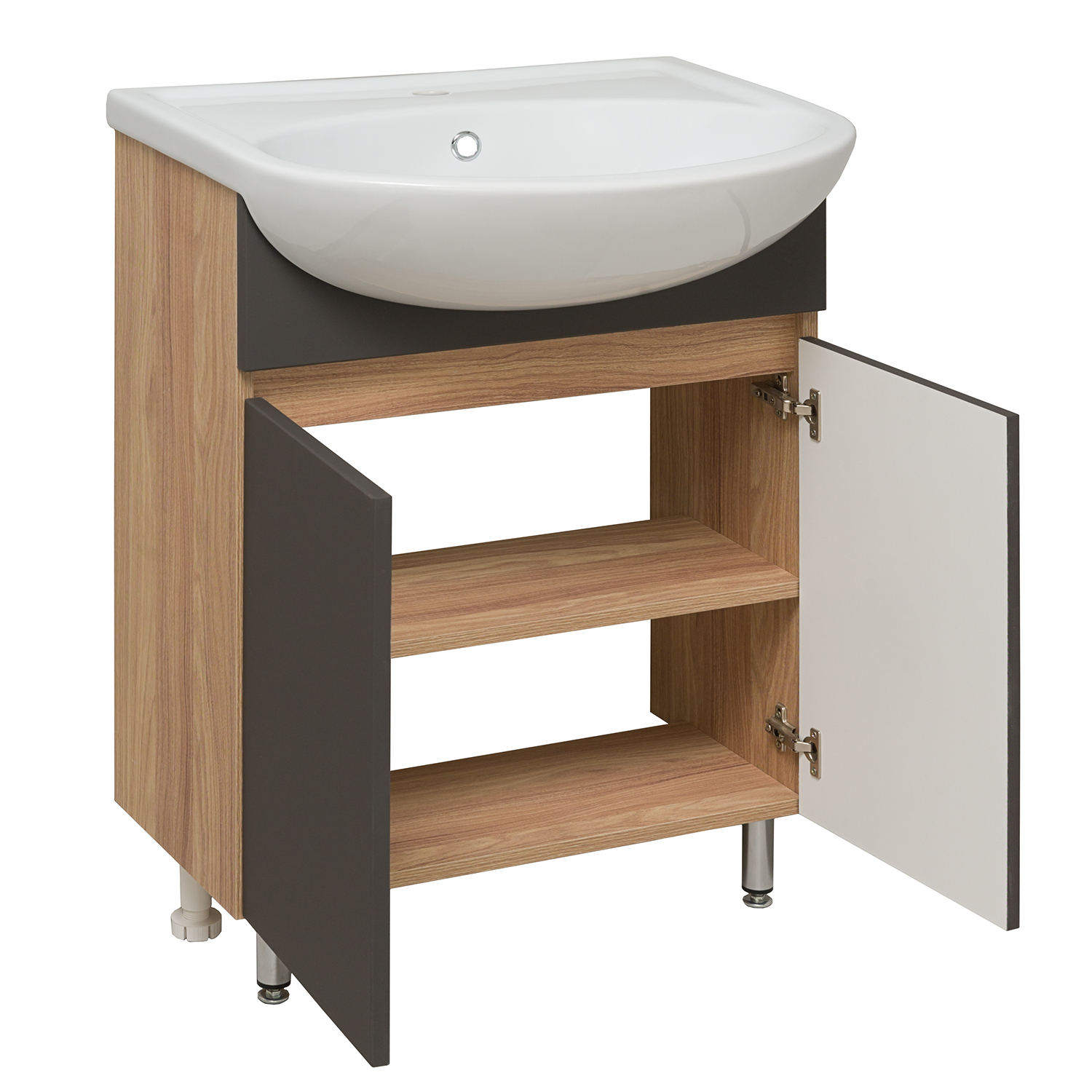 Тумба Runo Лада 60 графит под умывальник 00000000154 (Уют 60) (00-00001165) - фото 2