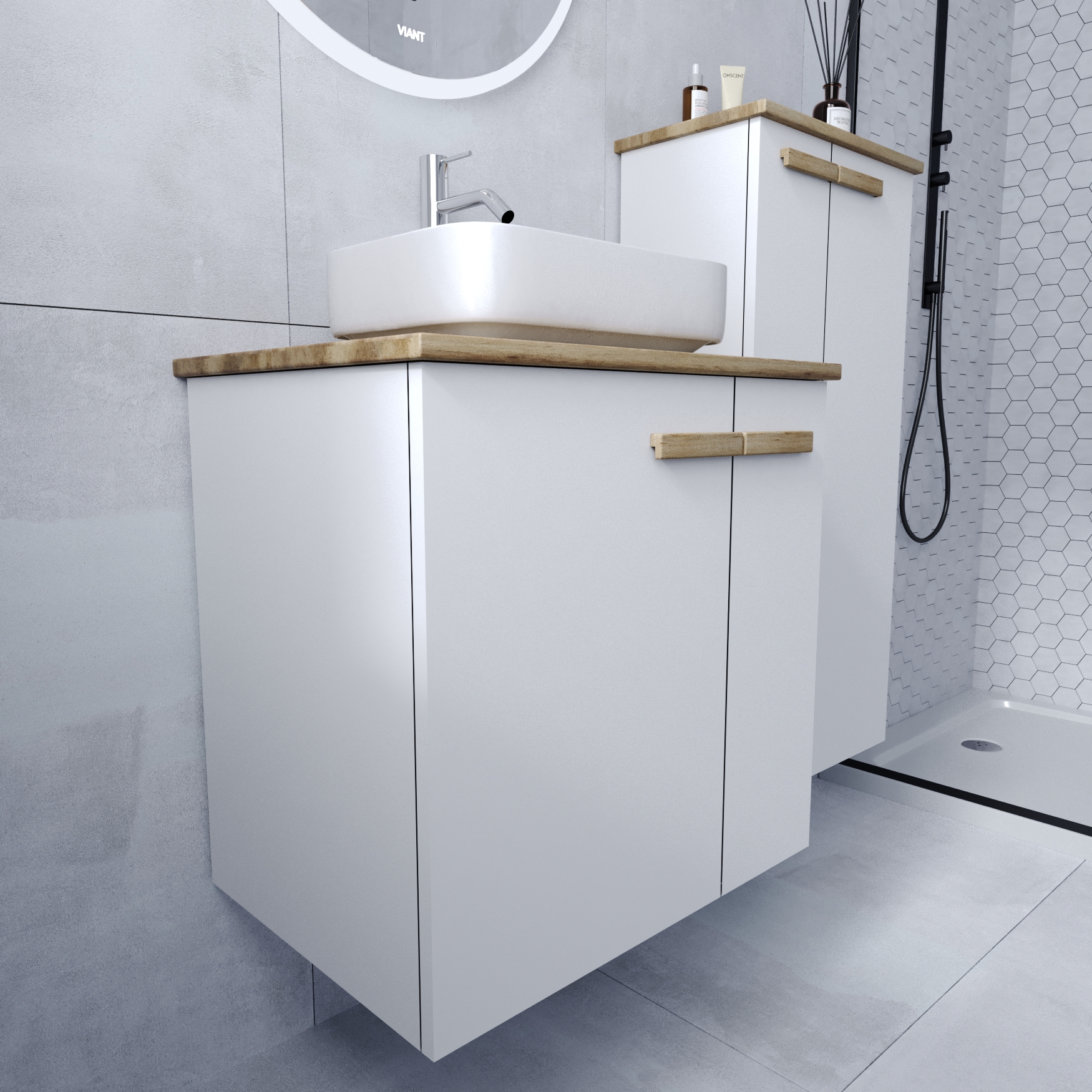 Пенал VIANT "Мюнхен" подвесной белый 280х500х1100 (VMUN50BEL-PENP) - фото 5