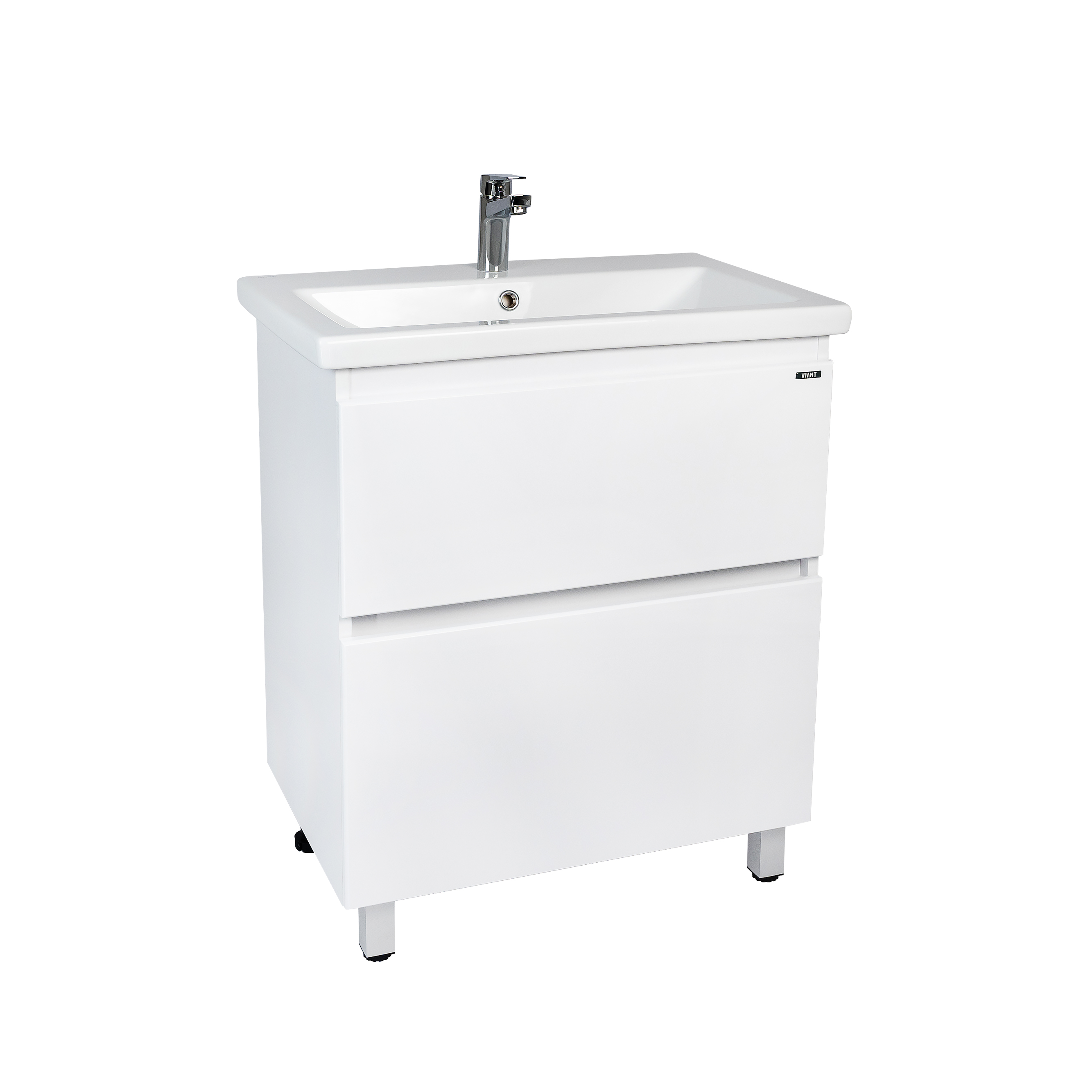 Тумба VIANT "Мальта" COMO 70 2 ящика белая 425х655х820 (VMAL70COBEL-T2Y)