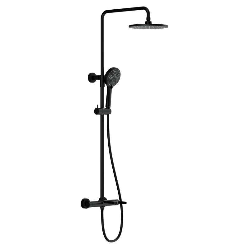 Душевая система CERSANIT OLIVA 3 режима шланг 150 металл круг черный (69002)