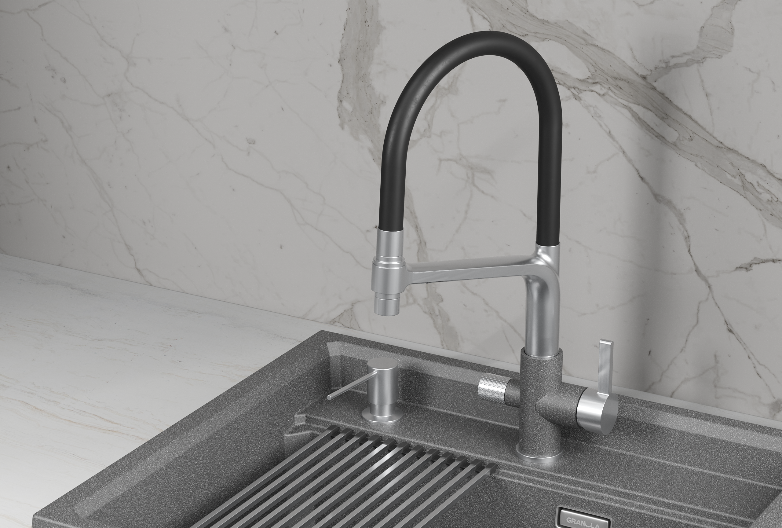 Смеситель для кухни GRANULA (5083, ГРАФИТ) - фото 2