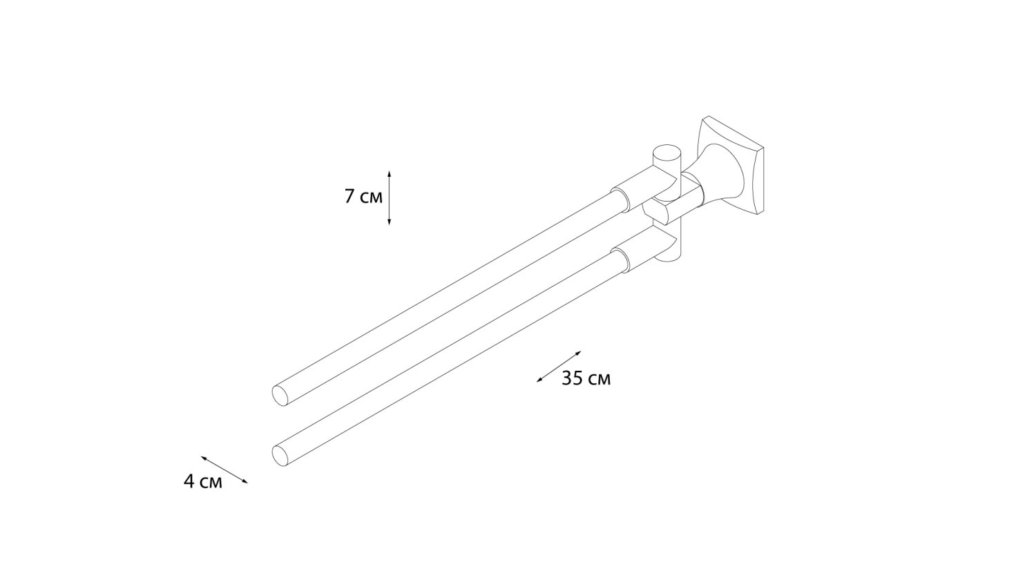Полотенцедержатель поворотный двойной Grampus Ocean GR-2002A - фото 3