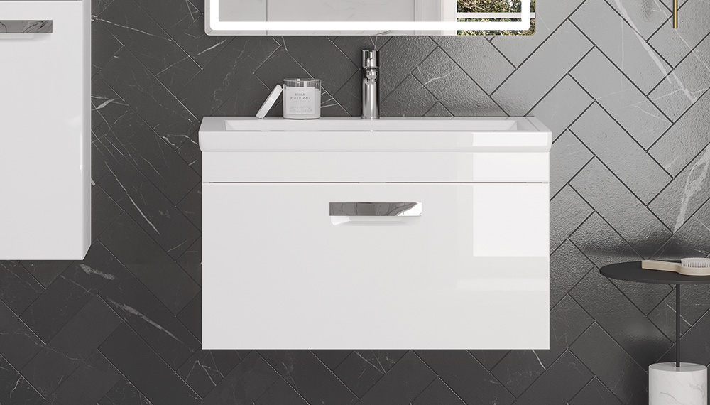 Тумба подвесная Velvex Estea 80.1Y белый матовый под раковину Ц0000005955 (Como) (tp.EST.MOD.80.1Y) - фото 2