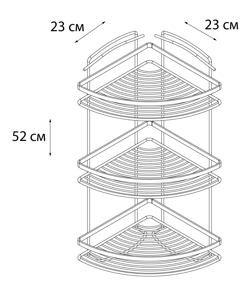 Полка FIXSEN угловая трехэтажная (FX-850G-3) - фото 3