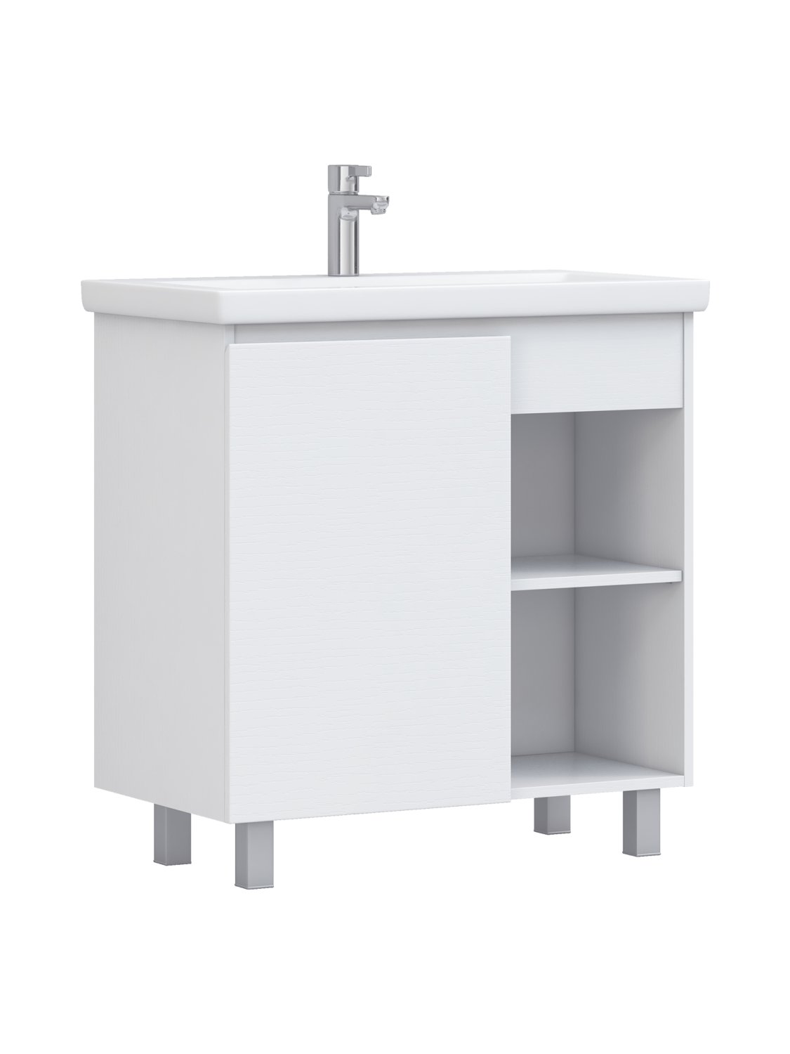 Тумба под раковину VIGO Milos 800-1-0 (Como) белый, поставляется в разобранном виде (318 белый)