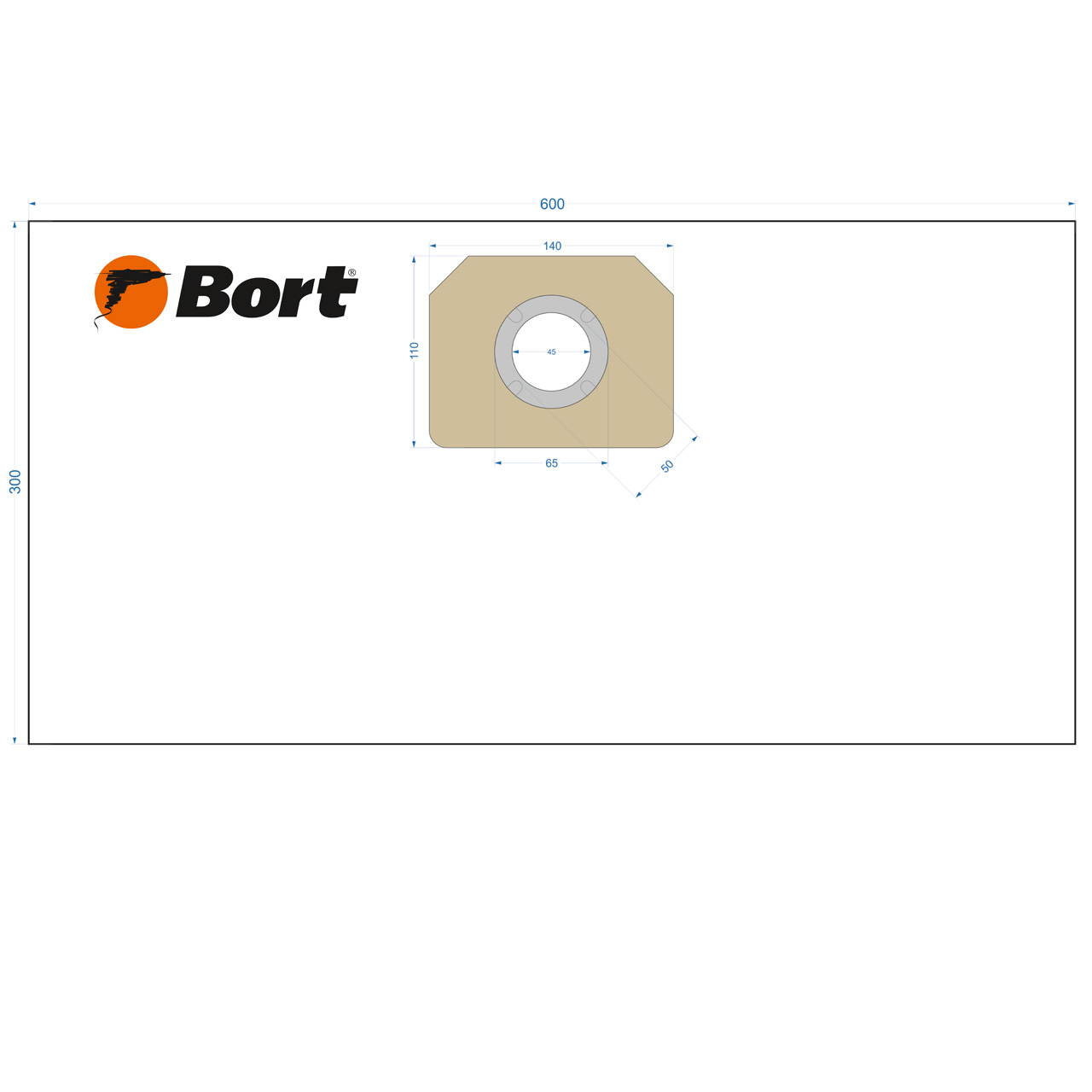 Комплект мешков пылесборных для пылесоса Bort BB-07U (93411430)