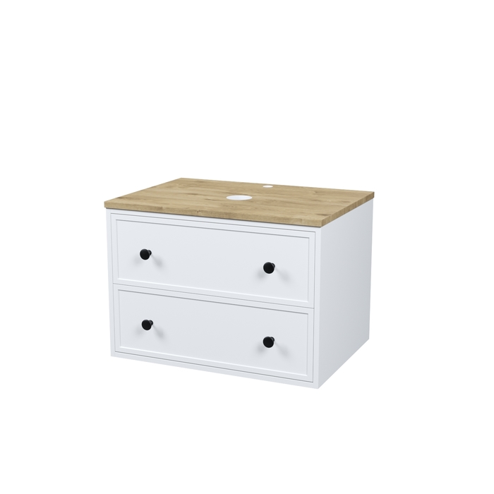 Тумба подвесная со столешницей МДФ, дуб верона 70 см IDDIS Torr белый матовый (TOR70WVi95K)