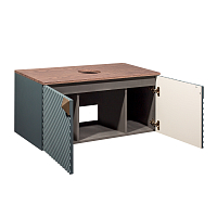 Тумба RUNO Андорра 85 графит/дуб коньячный подвесная под накладной умывальник (00-00002016) - фото 2