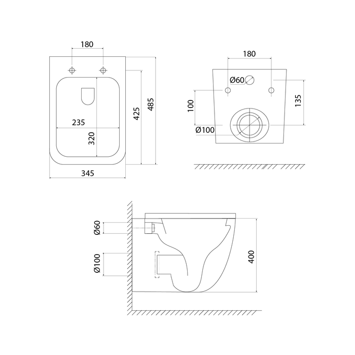 Комплект 3в1: подвесной унитаз, инсталляция и черная клавиша смыва IDDIS Basic (BASTQ02i73) - фото 2