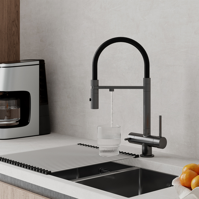 Смеситель для кухни IDDIS с фильтром и гибким изливом, графит, Ace (ACEGMFFi05) - фото 3