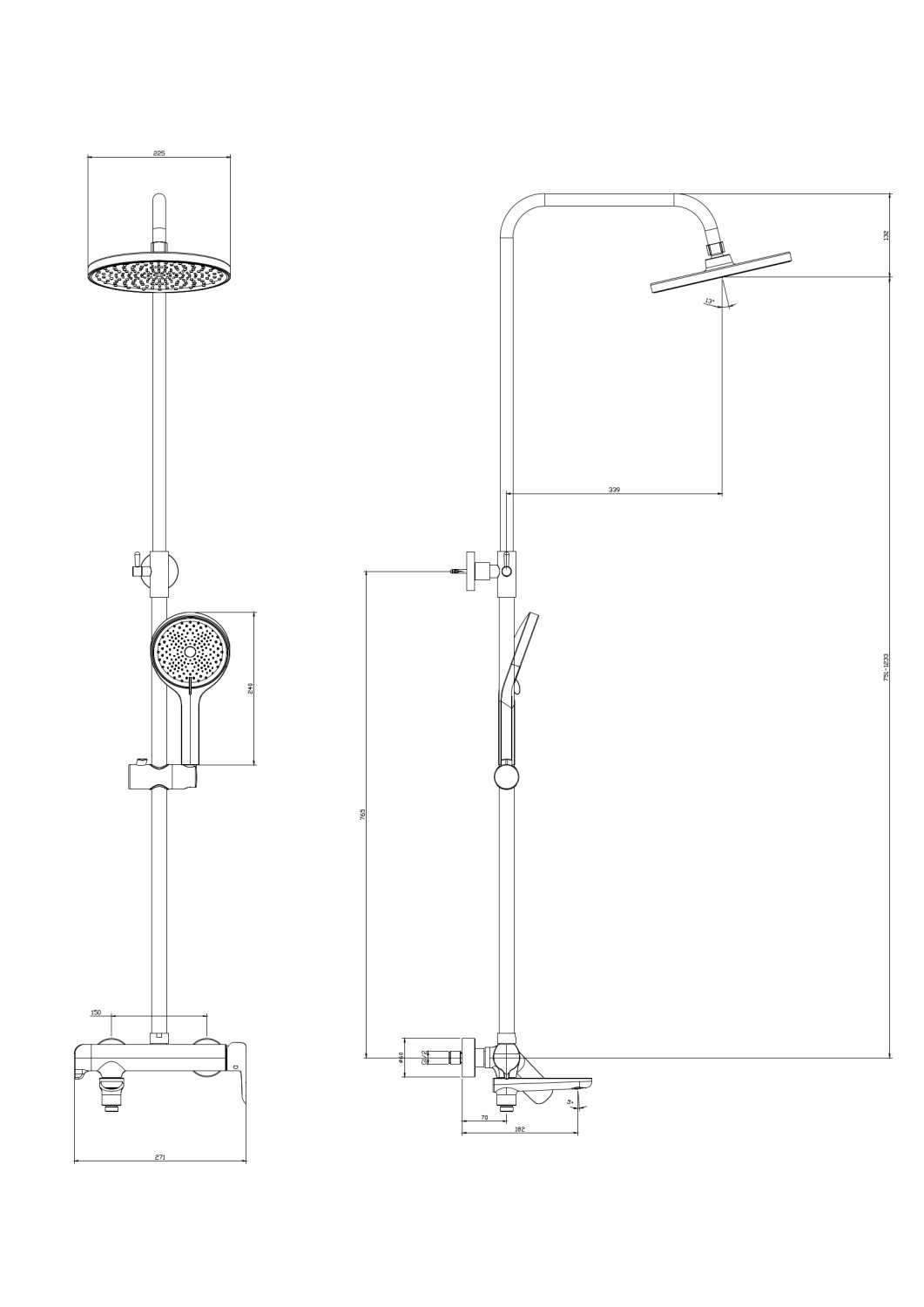 Душевая система со смесителем DQ Düsseldorf хром (DA1723701) - фото 5