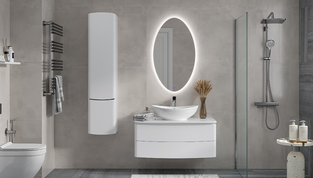 Тумба Velvex Luna 1000-0-2 со столешницей навесная белый под раковину 7027A (tp.LUN.100.2Y) - фото 5