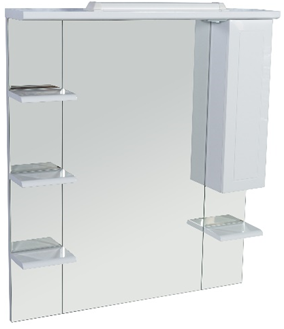 Зеркало RUSH со шкафчиком и полками FIJI 105 Белый глянец (FIM180105W) - фото 1