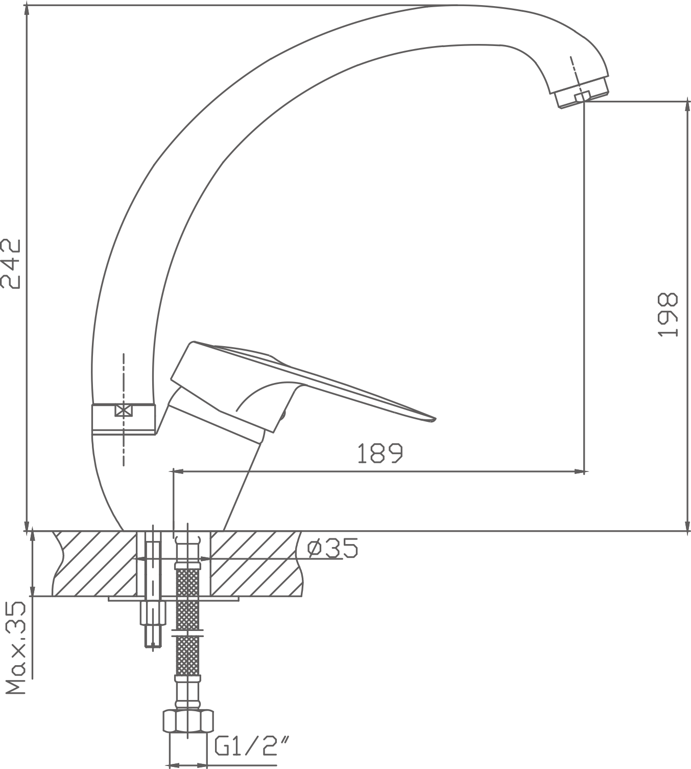 Смеситель для кухни Cron хром (CN4104) - фото 2