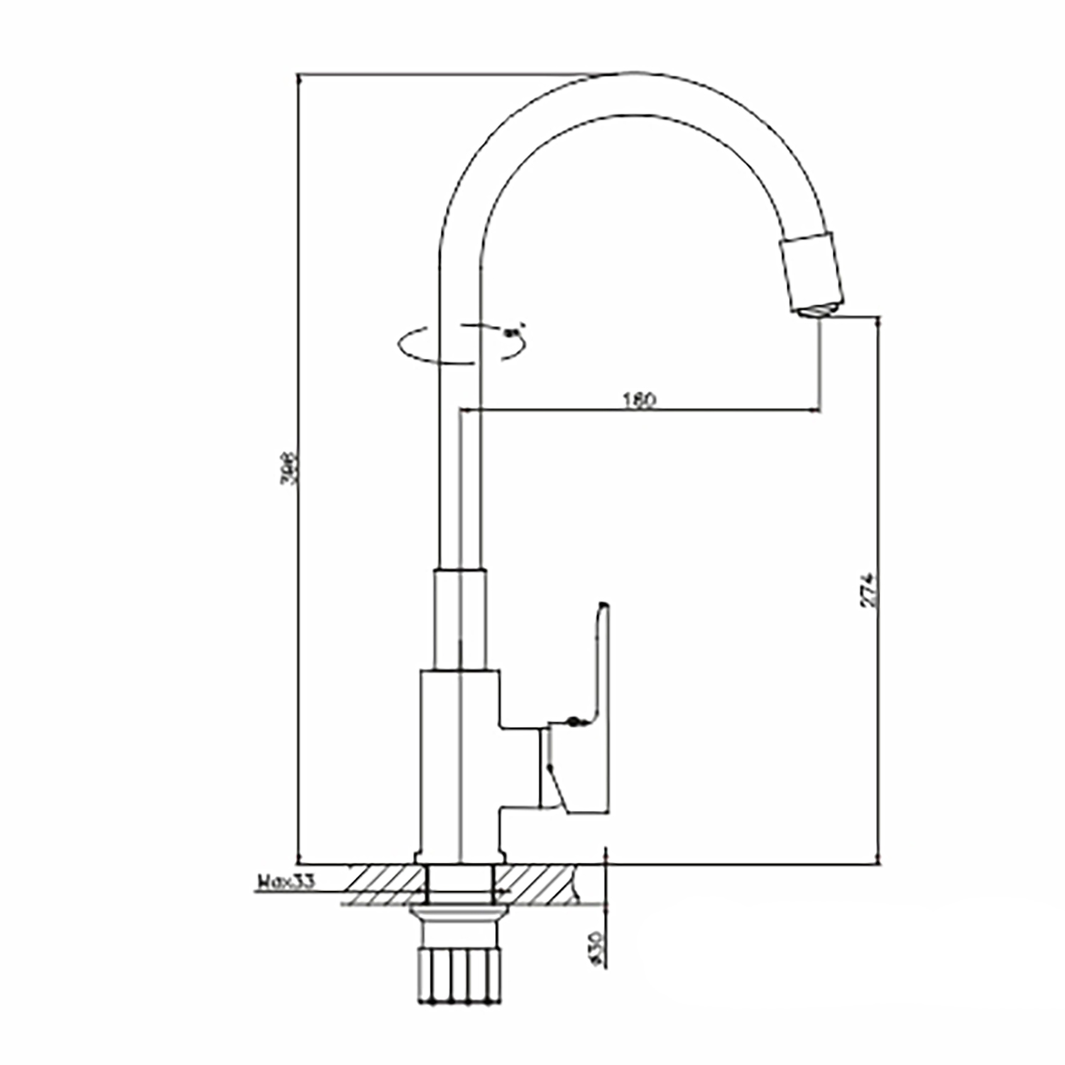 Смеситель для кухни 35к MIXLINE ML35-098 "Kitchen Line" гибкий излив, б/отв, боковая, белый (553225) Смеситель для кухни 35к MIXLINE ML35-098 "Kitchen Line" гибкий излив, б/отв, боковая, белый (553225) - фото 4