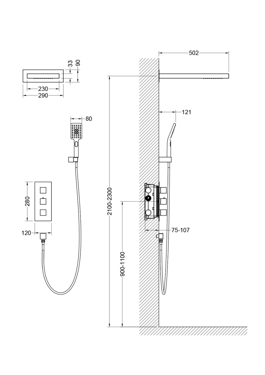 Душевая система Timo Petruma 3-х режимная, с термостатом (SX-5039/00SM chrome) - фото 3