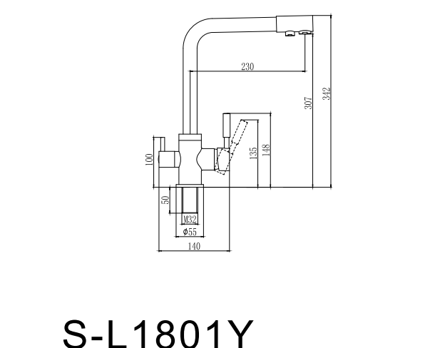 Смеситель для кухонной мойки под фильтр Savol (S-L1801Q) - фото 2