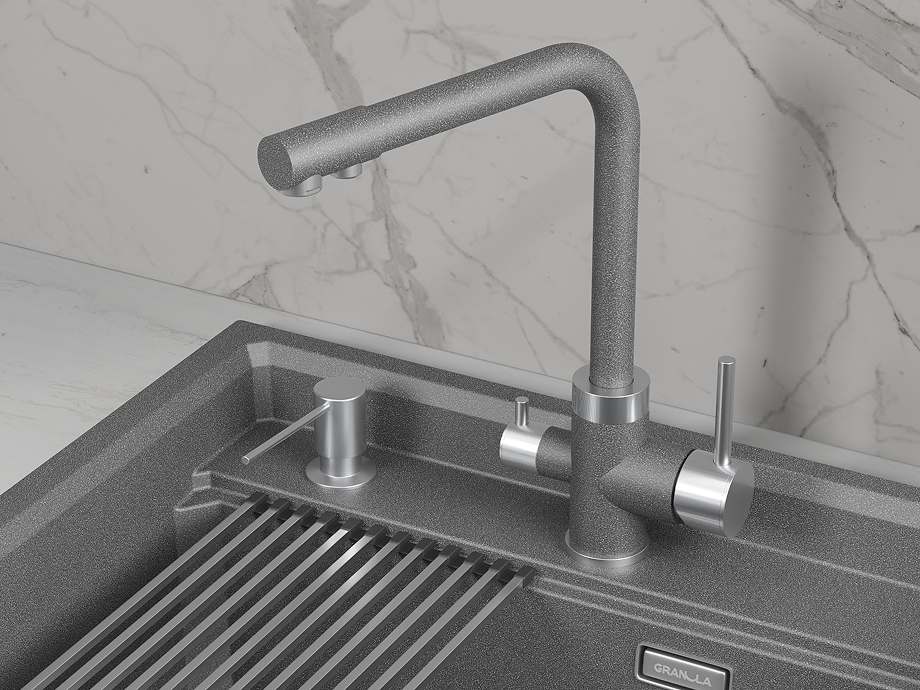 Смеситель для кухни GRANULA (5015, ГРАФИТ) - фото 2