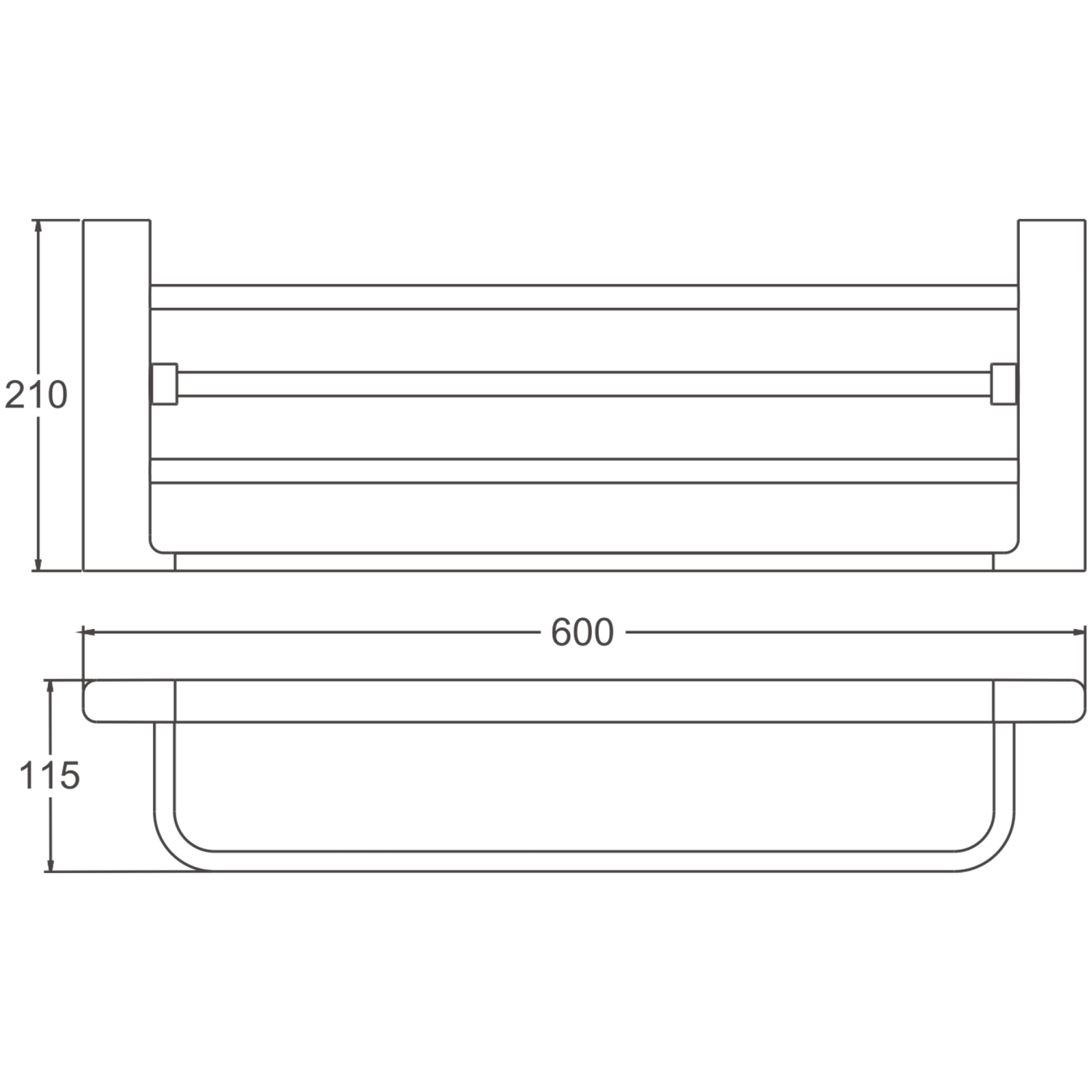 Полка для полотенец BELZ оружейная сталь (B90724) - фото 2
