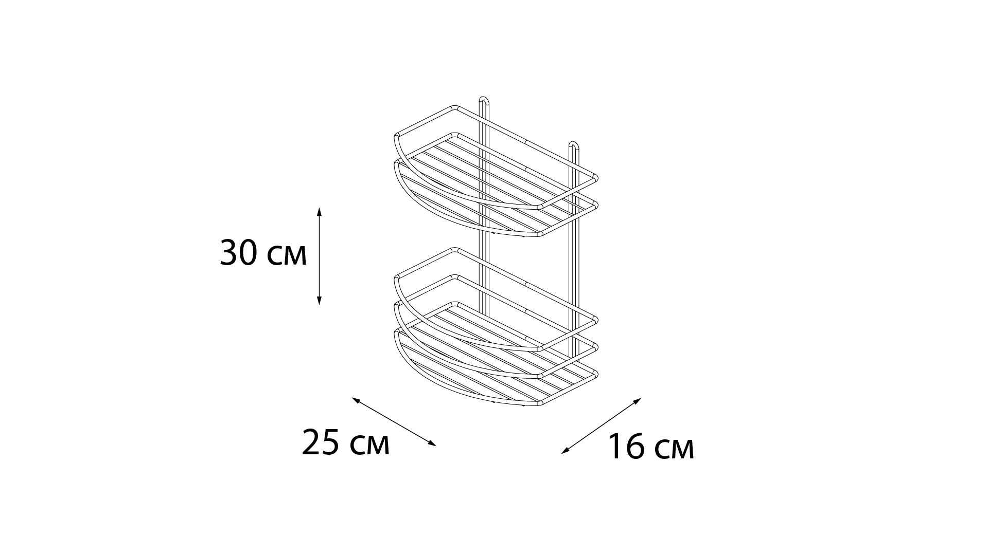 Полка Fixsen овальная двухэтажная цвет серый (FX-720-2) - фото 4