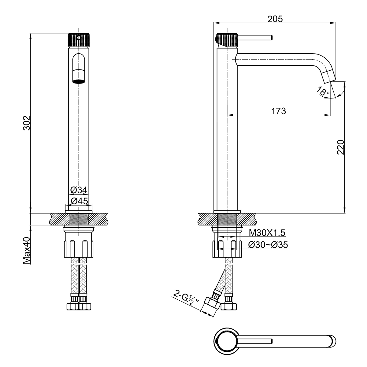 Смеситель Lemark Beluga для раковины высокий (LMF-8015B-BN) - фото 2