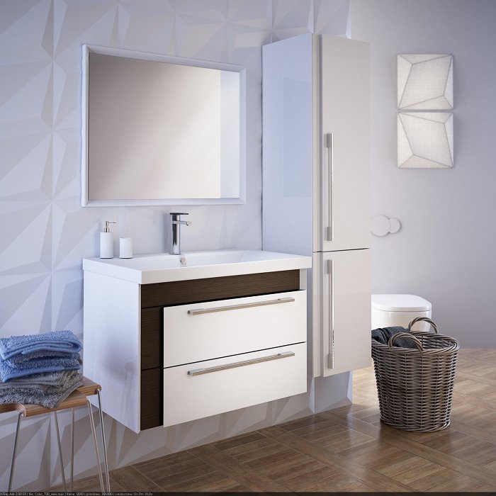 Тумба с раковиной IDDIS Color Plus 90 подвесная белая/под дерево (COL90W0i95K) Тумба с раковиной IDDIS Color Plus 90 подвесная белая/под дерево (COL90W0i95K)