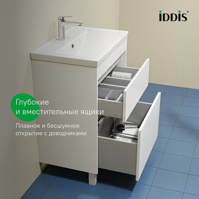 Тумба с умывальником, напольная, 60 см, белый, Zodiac X, IDDIS, (ZDX60WFi95K) - фото 3