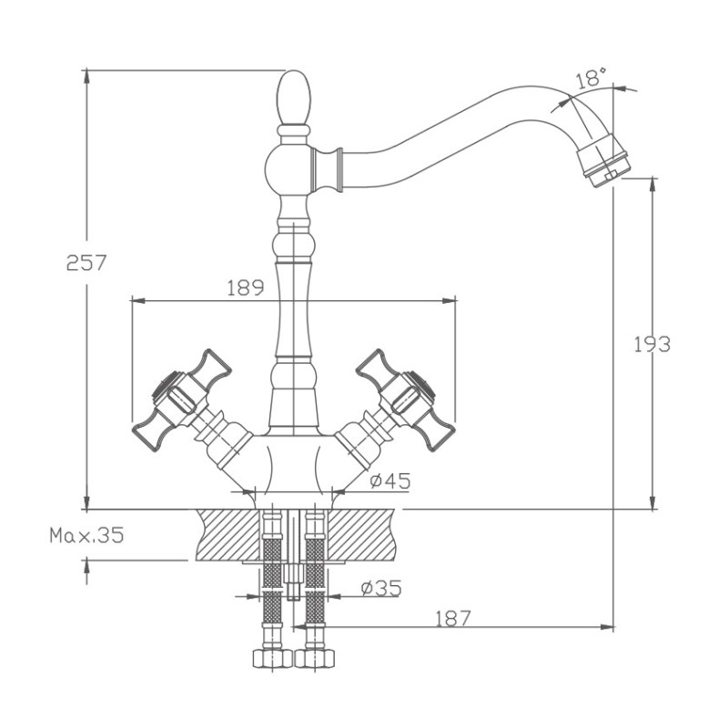 Смеситель для кухни Haiba (HB4324) - фото 2