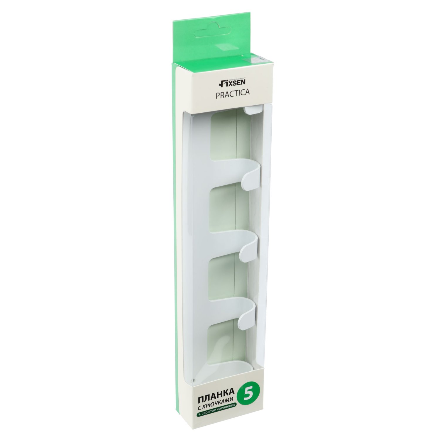 Планка 5 крючков Fixsen PRACTICA, белый (FX-805W-5) - фото 2